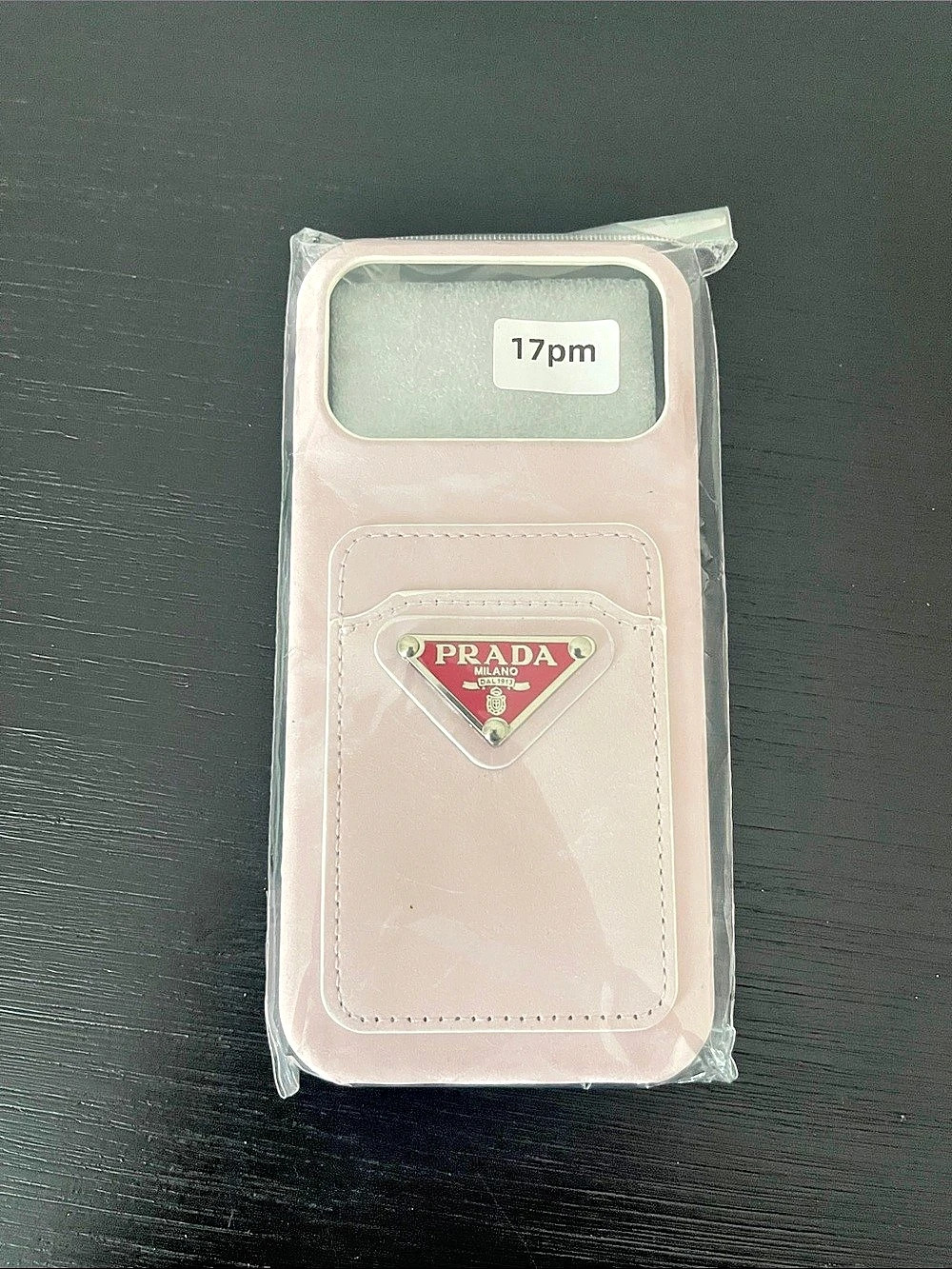 iPhone 17 pro max Prada Pink crush velvet Phone Case 2 cardholder slot back case